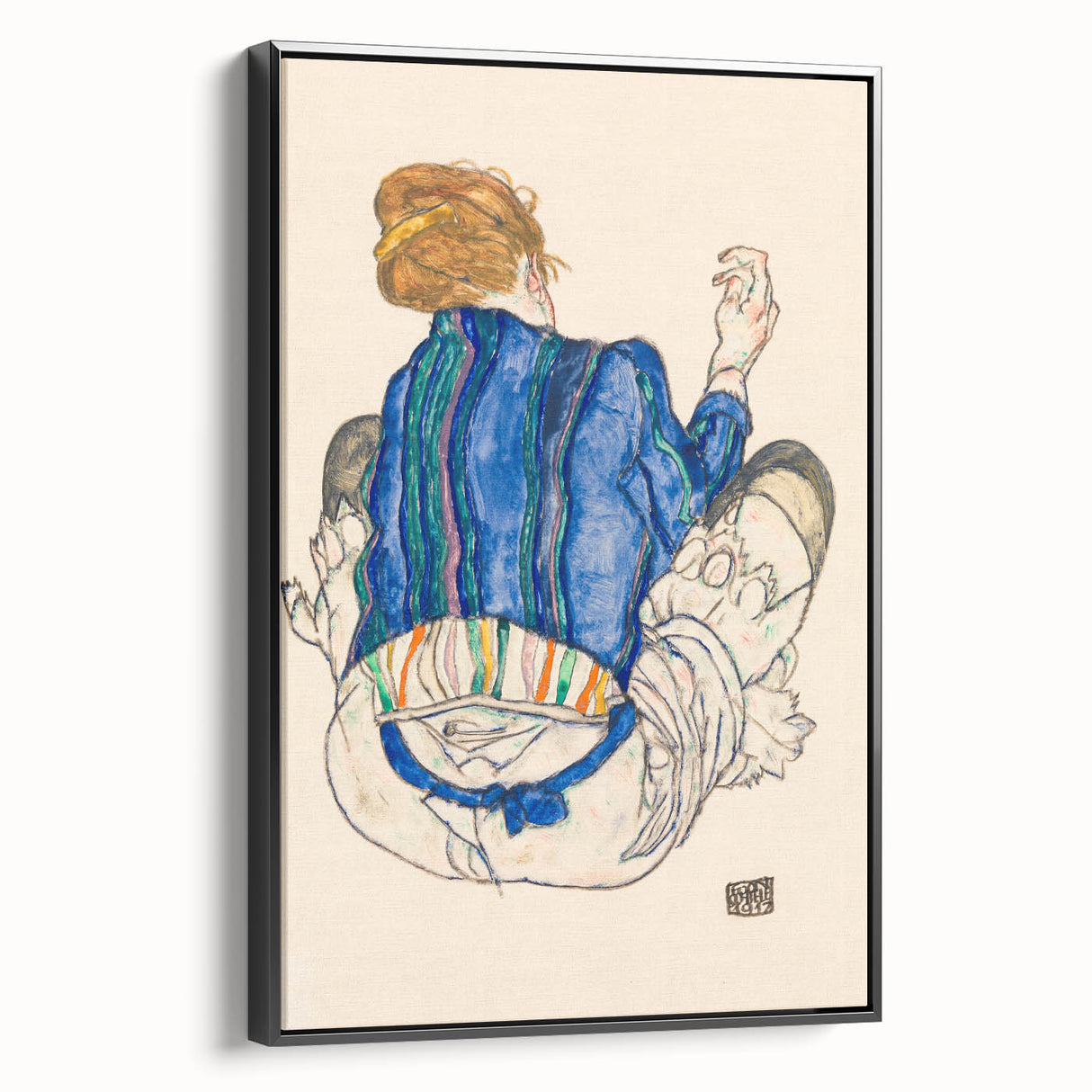 Art Deco Wall Art - Vibrant 1920s Inspired Blue and Orange Design