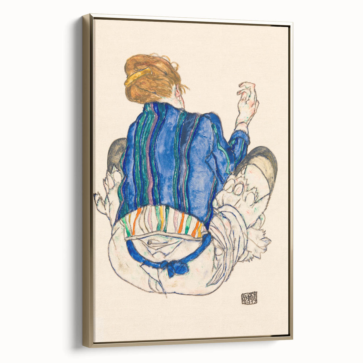 Art Deco Wall Art - Vibrant 1920s Inspired Blue and Orange Design