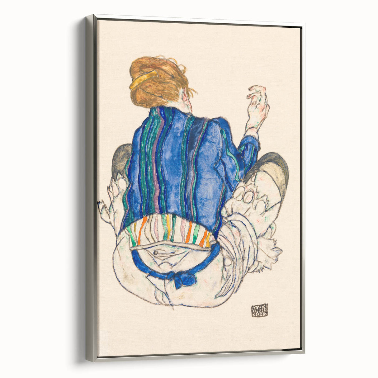 Art Deco Wall Art - Vibrant 1920s Inspired Blue and Orange Design