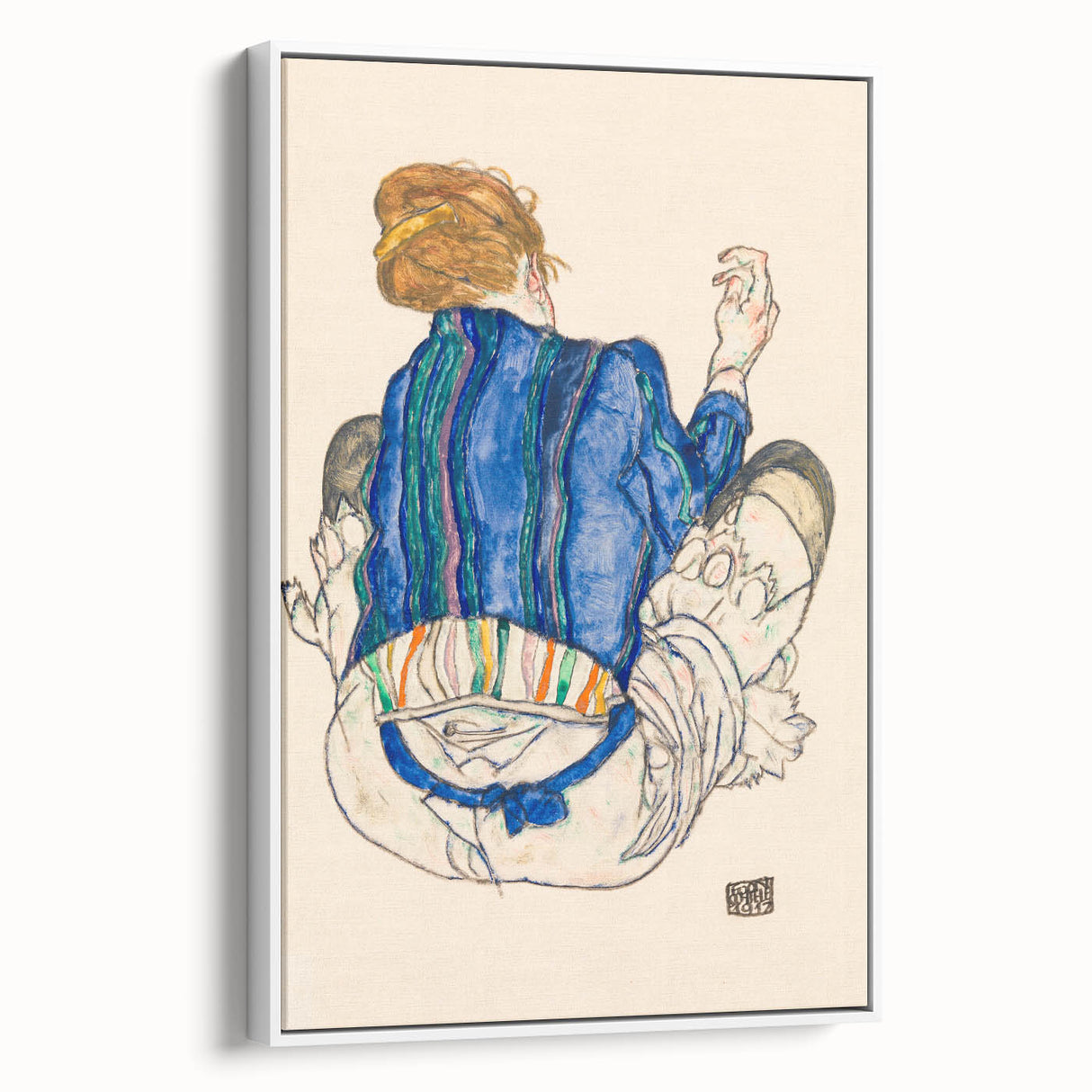Art Deco Wall Art - Vibrant 1920s Inspired Blue and Orange Design