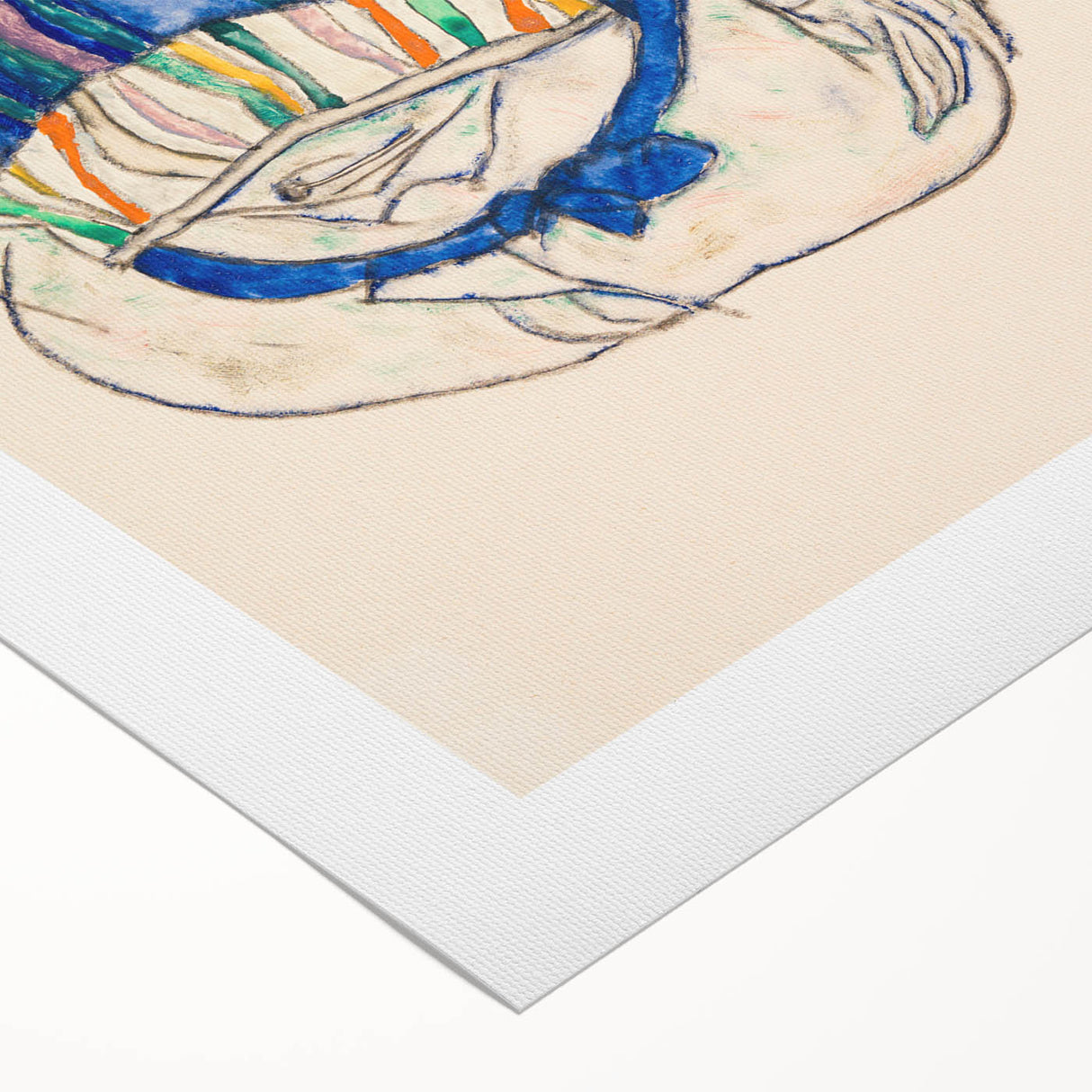 Art Deco Wall Art - Vibrant 1920s Inspired Blue and Orange Design