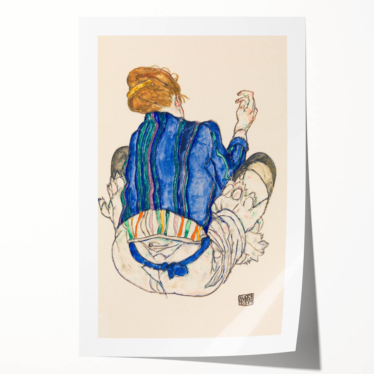 Art Deco Wall Art - Vibrant 1920s Inspired Blue and Orange Design
