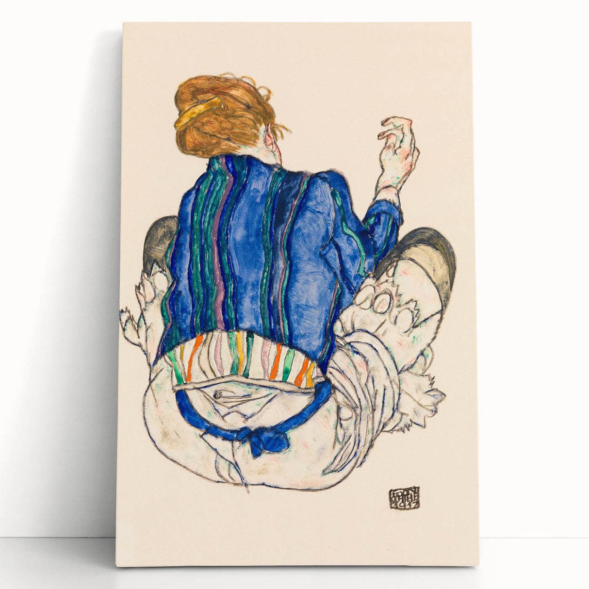 Art Deco Wall Art - Vibrant 1920s Inspired Blue and Orange Design