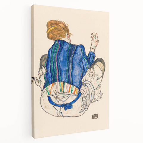 Art Deco Wall Art - Vibrant 1920s Inspired Blue and Orange Design
