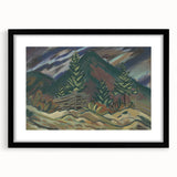 Rustic Expressionist Landscape - Vibrant Canvas Print for Home Decor