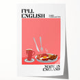 Extra large rolled print featuring assorted floral dishes, in soft pastel colors, ideal for dining room wall art.