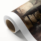 Halloween Art Prints - Haunted House with Jack O Lanterns