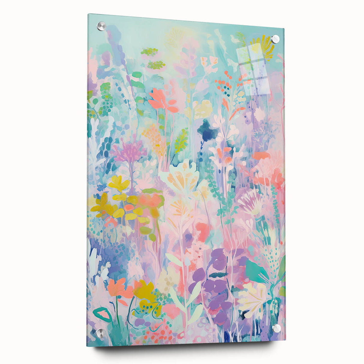 Rolled Canvas Prints for Kids Rooms - Pastel Floral Wall Art