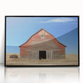 Barn framed acrylic artwork showcasing a vibrant landscape scene, featuring rich colors and intricate details, perfect for home decor or office settings.