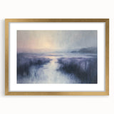 Elegant gold-framed landscape artwork showcasing a serene countryside scene with lush green fields and a vibrant sky, perfect for home decor enhancement.