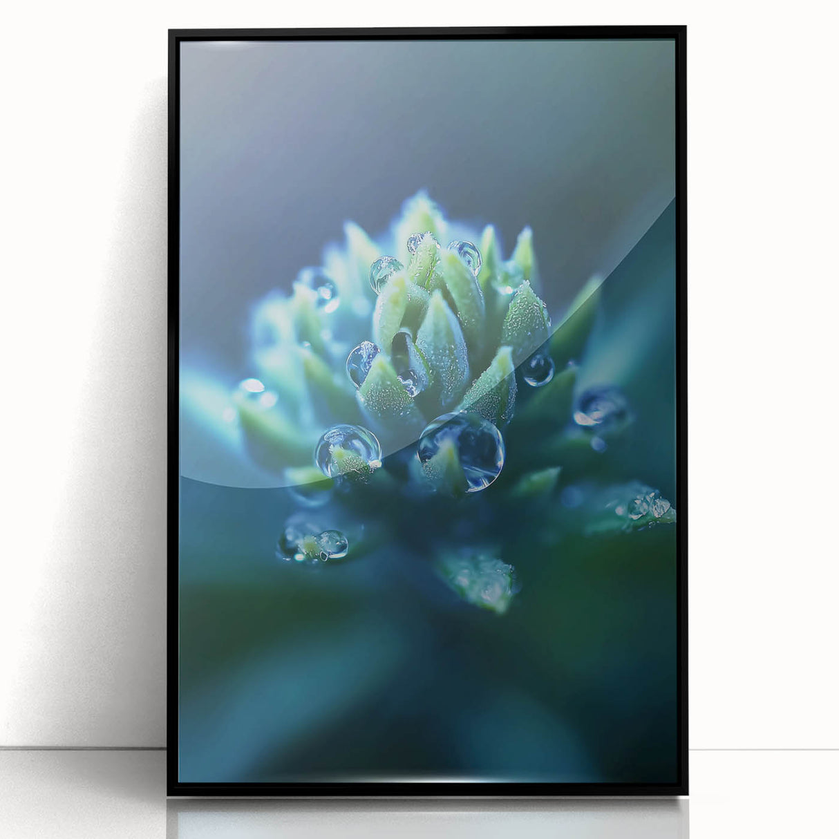 Large abstract wall art depicting water close-ups in black and white, framed in acrylic, suitable for modern decor.