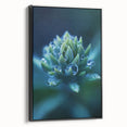 Black and white framed canvas featuring a close-up water landscape, ideal for bedroom wall art.
