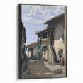 Realism Art Print - A Village Street, Dardagny by Camille Corot Canvas