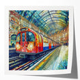 Extra large rolled print of London scenery in muted watercolor tones, ideal for art wall dining room.