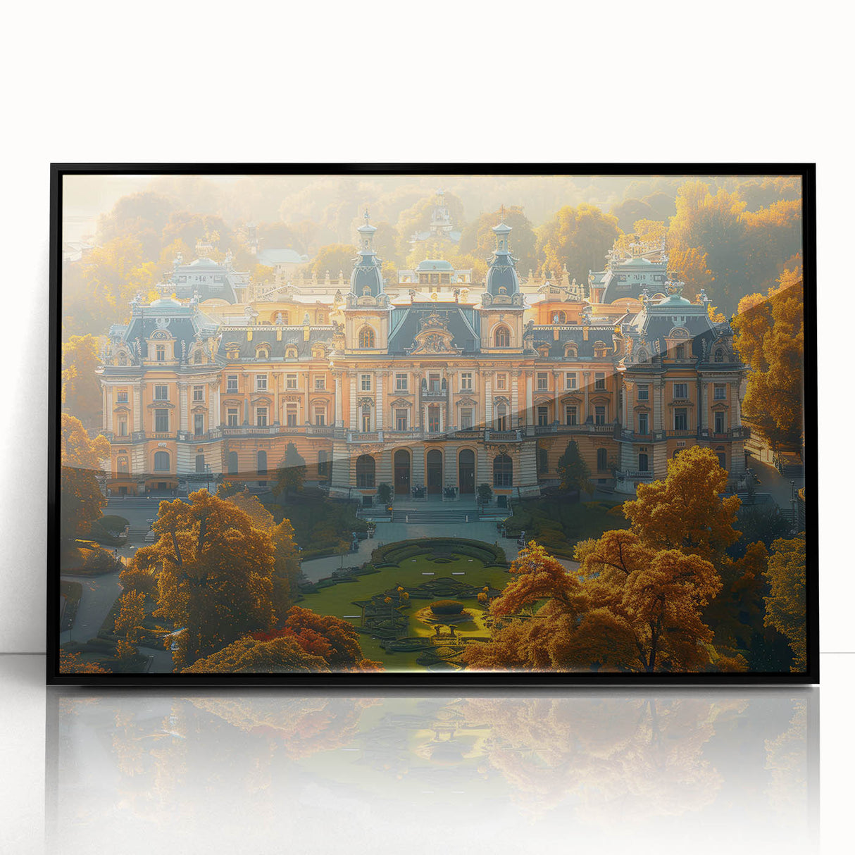Large abstract wall art depicting a European scenery in Latvia.