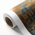 Art deco poster of a European scenery in Latvia, featuring soft pastel colors on rolled canvas, ideal for nursery wall art.