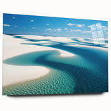Large abstract wall art of a Brazilian landscape in muted earth tones, acrylic print, ideal for bedroom or dining room decor.