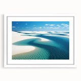 Abstract art print of a stylized Brazilian landscape in muted earth tones on a framed white mat.