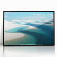 Large abstract wall art depicting a colorful Brazilian landscape on framed acrylic, suitable for modern art wall decor.