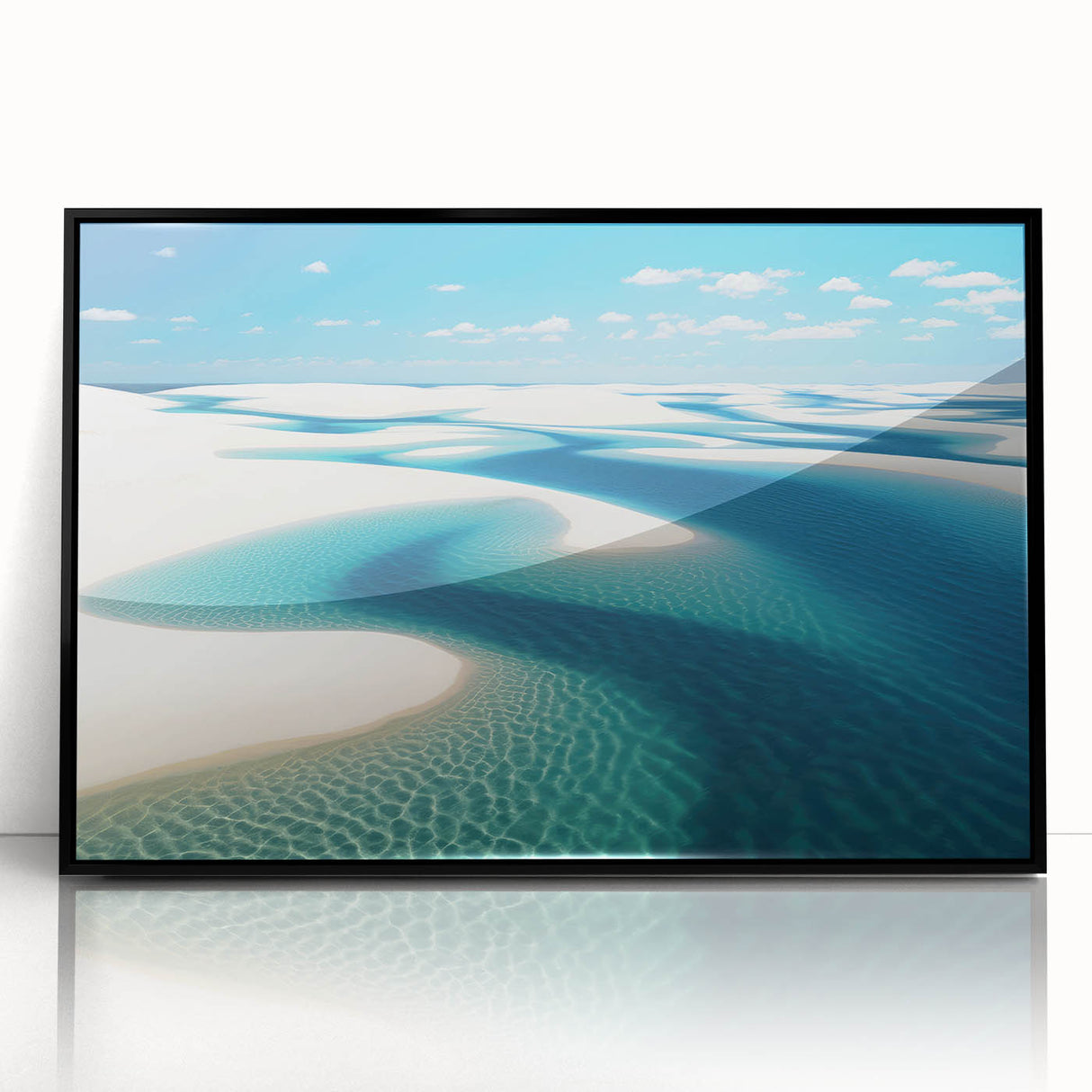 Large abstract wall art depicting a colorful Brazilian landscape on framed acrylic, suitable for modern art wall decor.