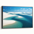 Black and white framed canvas depicting a Brazilian landscape, ideal for bedroom wall art with a vintage poster style.