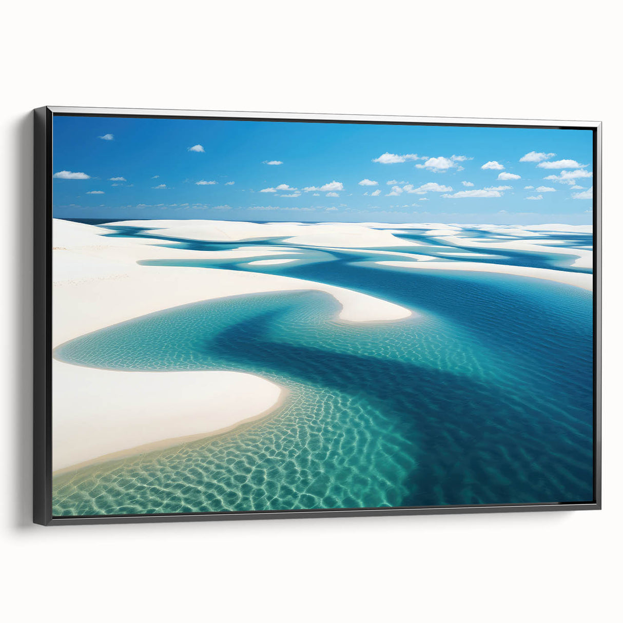 Black and white framed canvas depicting a Brazilian landscape, ideal for bedroom wall art with a vintage poster style.