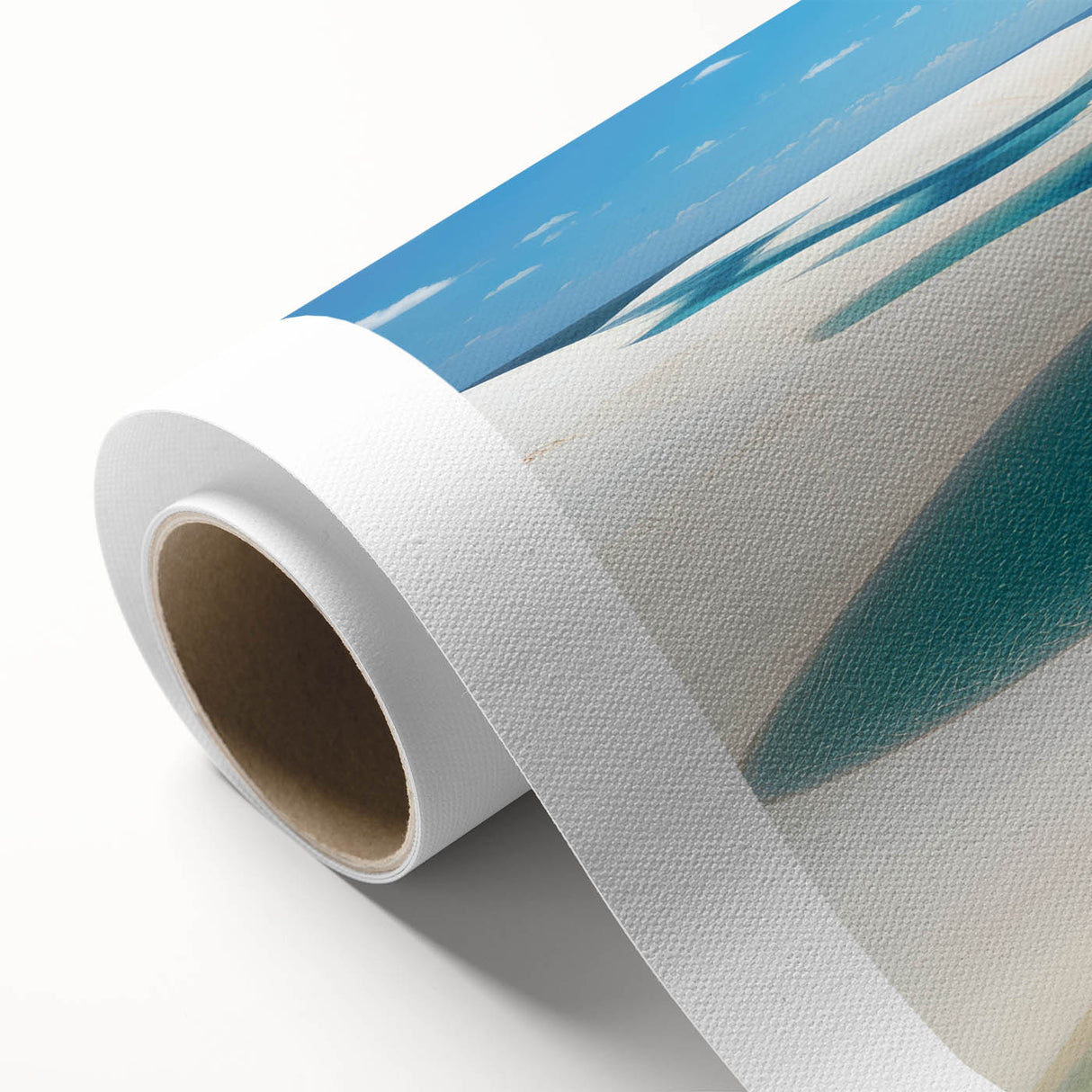 Art Deco poster of Brazilian scenery in pastel shades on rolled canvas, ideal for nursery wall art.
