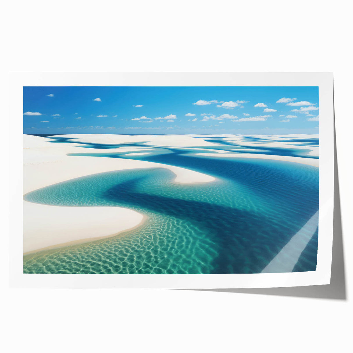 Rolled print of a vibrant Brazilian landscape featuring lush greenery and floral elements, ideal for dining room wall art.