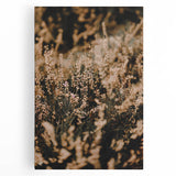 Large black and white abstract art on stretched canvas depicting stylized fall trees, ideal for kitchen wall art.