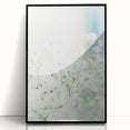 Large abstract wall art depicting springtime themes in pastel colors, framed in black acrylic.