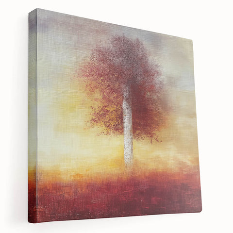 Abstract Canvas Wall Art - Autumn Tree Print for Living Room