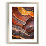 Framed landscape artwork depicting dramatic cliffs in silver matting, showcasing intricate textures and vibrant colors, perfect for modern home décor.