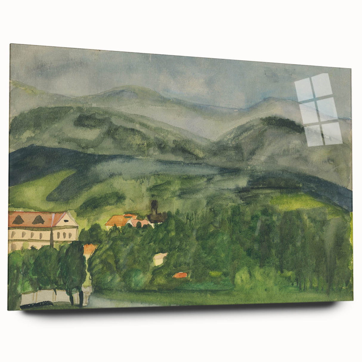 Serene Expressionist Landscape - Lush Green Countryside Canvas Print