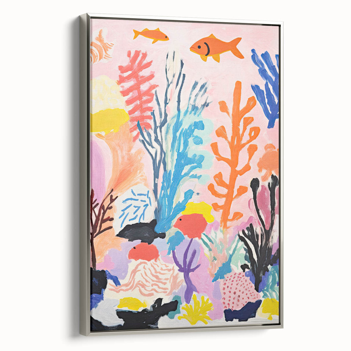 Kids Room Wall Art - Vibrant Ocean Coral & Fish Nursery Print
