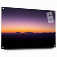 Acrylic glass artwork showcasing a stunning desert landscape from a side view, expertly mounted with pins for display, featuring vibrant colors and intricate details that evoke tranquility and natural beauty.