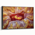 Black and white framed canvas of a vintage-style floral landscape, suitable for bedroom wall decor.
