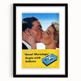 Retro Gillette Shaving Poster - Vintage Bathroom Wall Art Print