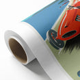 Retro Côte d'Azur Travel Poster – Vintage Racing Car Art