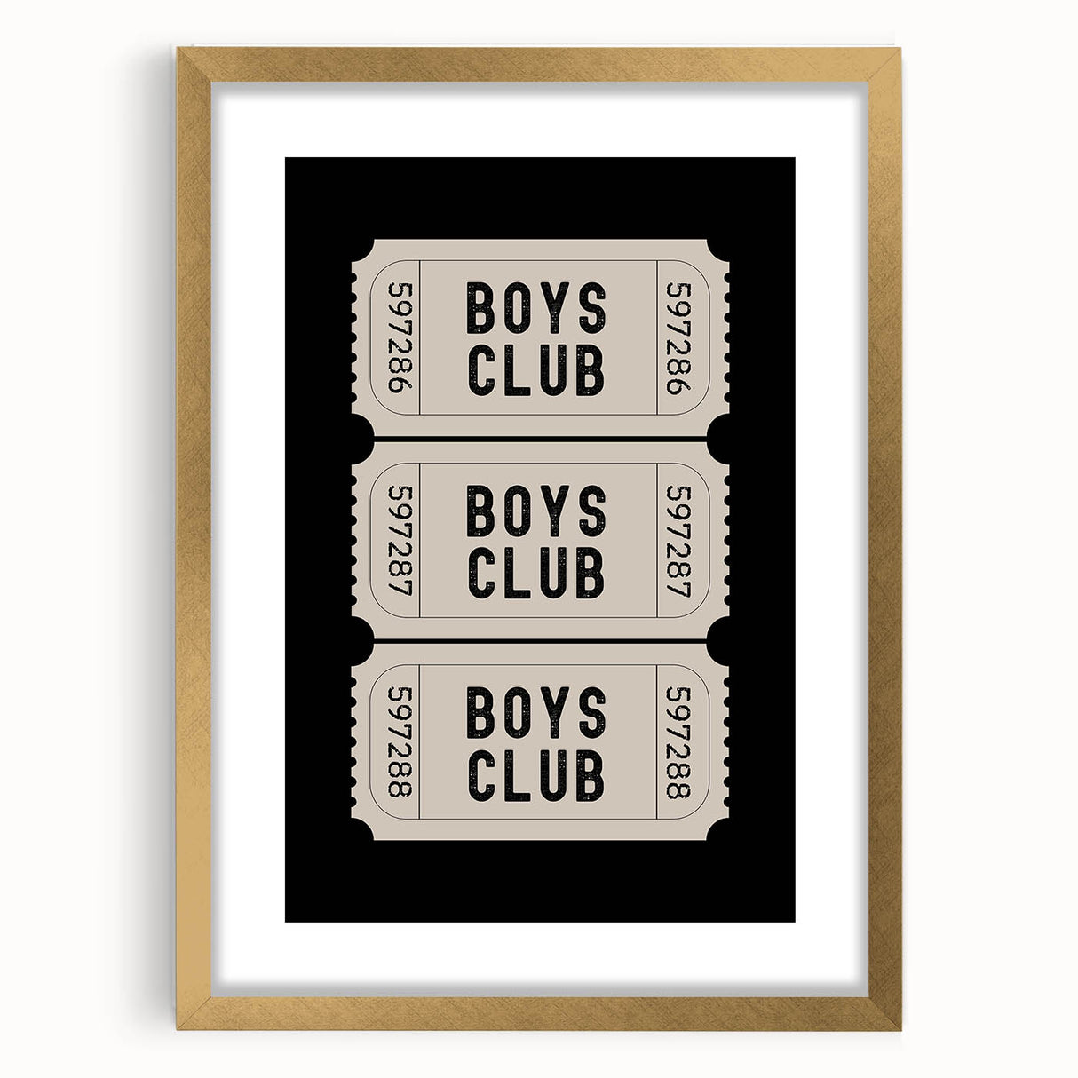 Boys Club Ticket Wall Art – Kids Wall Art Prints for Playroom