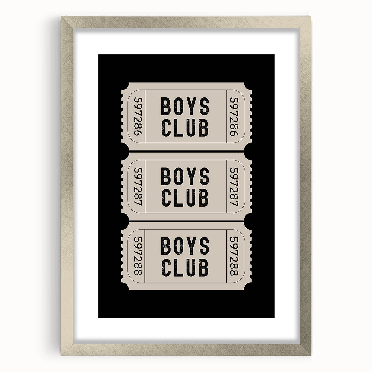 Boys Club Ticket Wall Art – Kids Wall Art Prints for Playroom