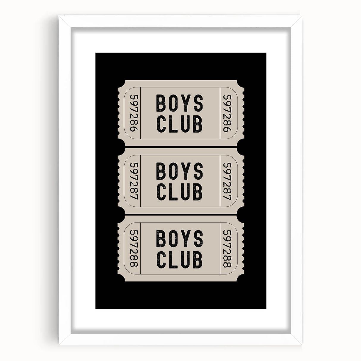 Boys Club Ticket Wall Art – Kids Wall Art Prints for Playroom