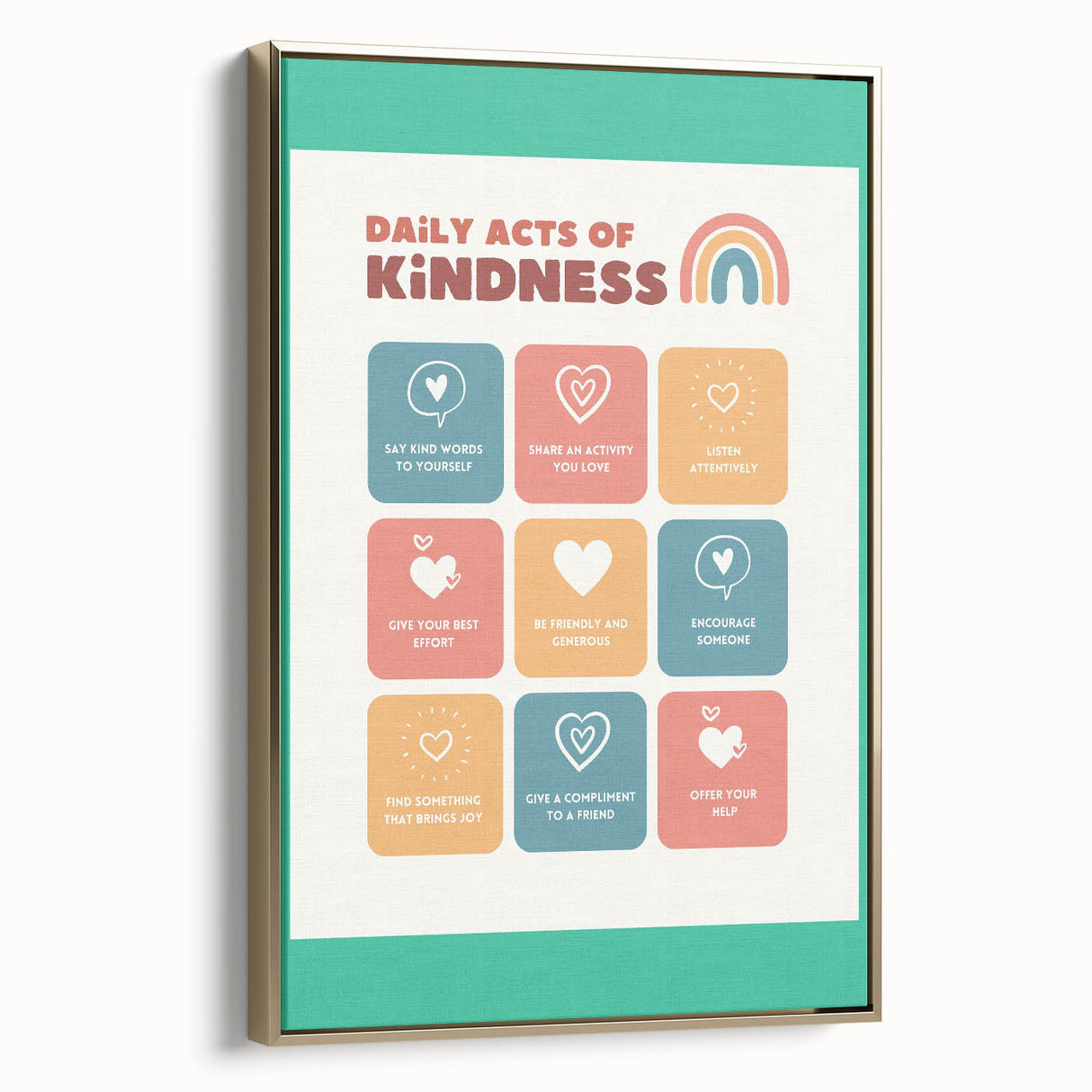 Daily Acts of Kindness - Kids Educational Wall Art Motivational Print