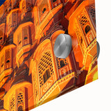 Large abstract wall art featuring a vibrant, colorful Indian landscape on acrylic glass.