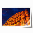 Extra large rolled print of a floral Indian landscape in vibrant earth tones, ideal for dining room wall art.