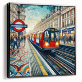 Black and white vintage poster art of London landscape on framed canvas, ideal for bedroom decor.