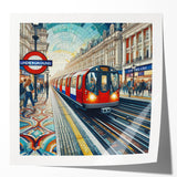 Extra large rolled print of London skyline with floral accents in soft pastel shades, ideal for art wall dining room.