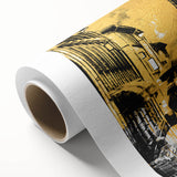 Art Deco poster of Paris scenery in pastel shades on rolled canvas, ideal for nursery wall art or dining room decor.