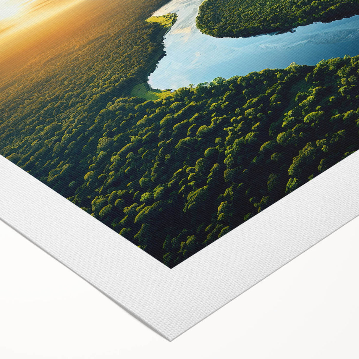 Art deco poster featuring a stylized Brazilian landscape in vibrant colors on rolled canvas, suitable for dining room decor.