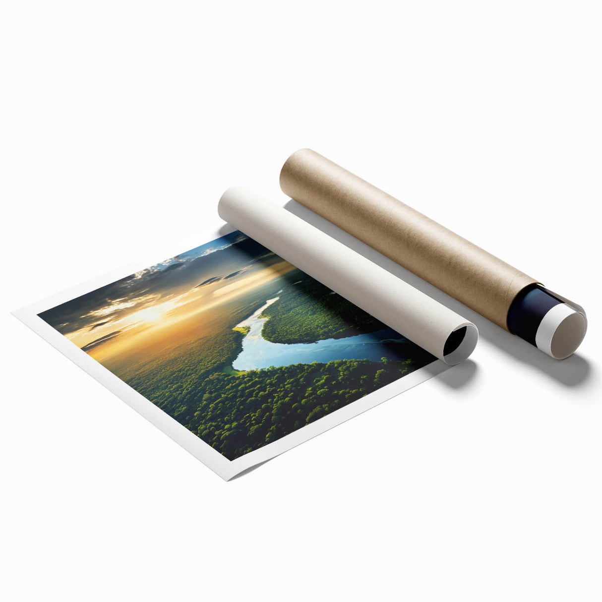 Extra large rolled print of a Brazilian landscape featuring lush greenery and floral elements.