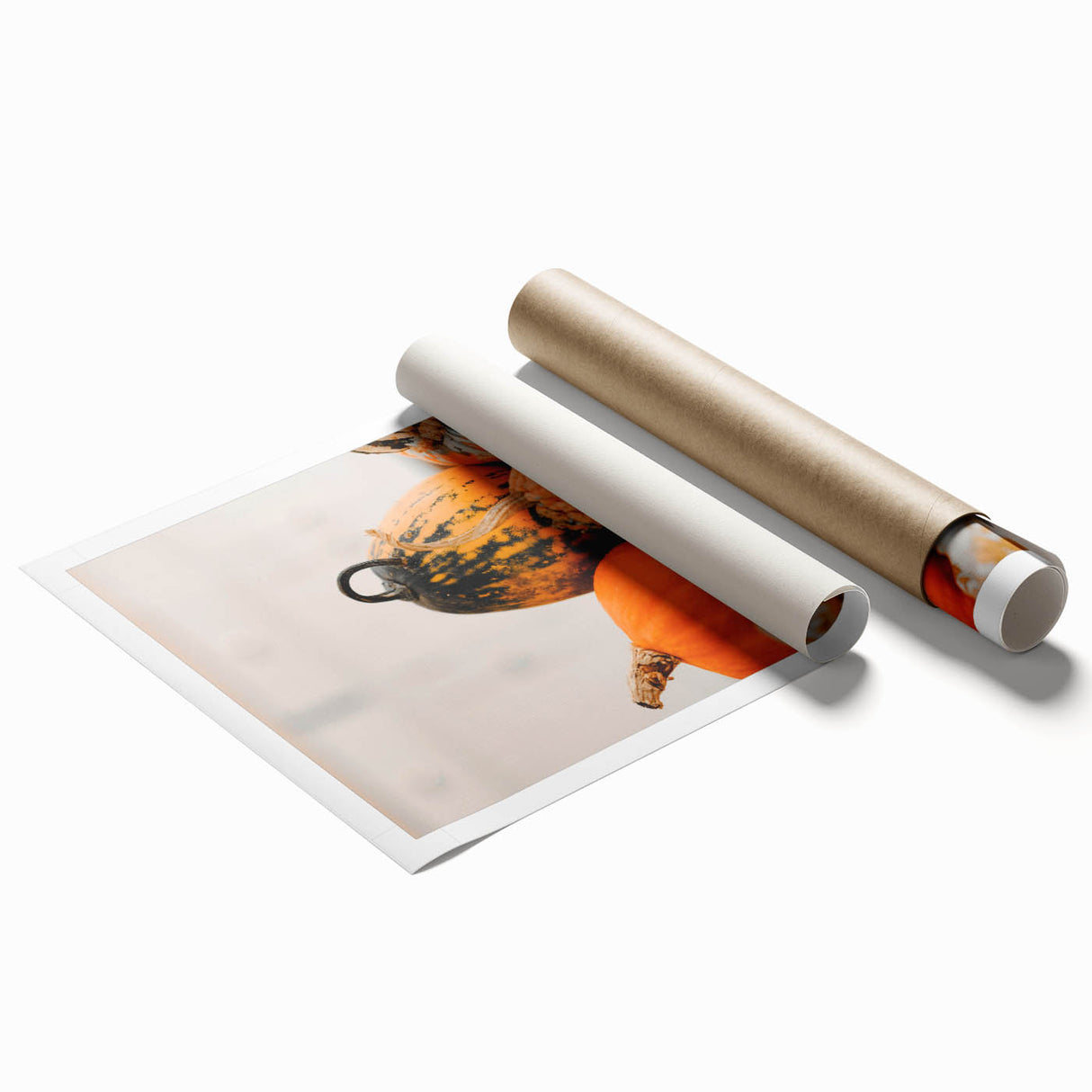 Extra large rolled print featuring delicate floral art in warm autumn hues, ideal for classy bathroom wall art.